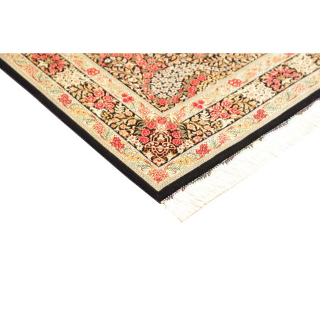 Hand Made Rug Ghom Silk Persia 95x151 Black Red