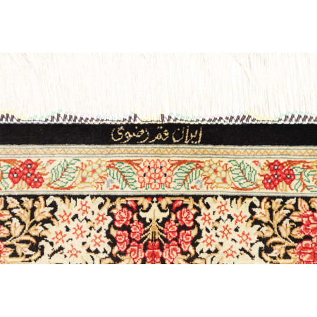 Hand Made Rug Ghom Silk Persia 95x151 Black Red