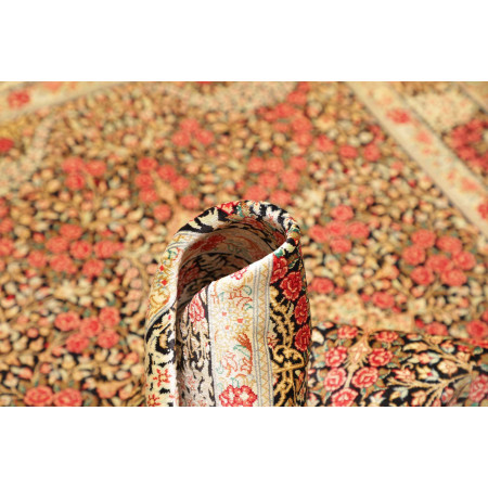 Hand Made Rug Ghom Silk Persia 95x151 Black Red