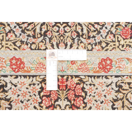 Hand Made Rug Ghom Silk Persia 95x151 Black Red