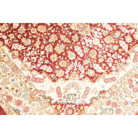 Hand Made Rug Ghom Silk Persia 101x150 Bordeaux