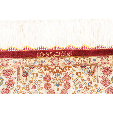 Hand Made Rug Ghom Silk Persia 101x150 Bordeaux