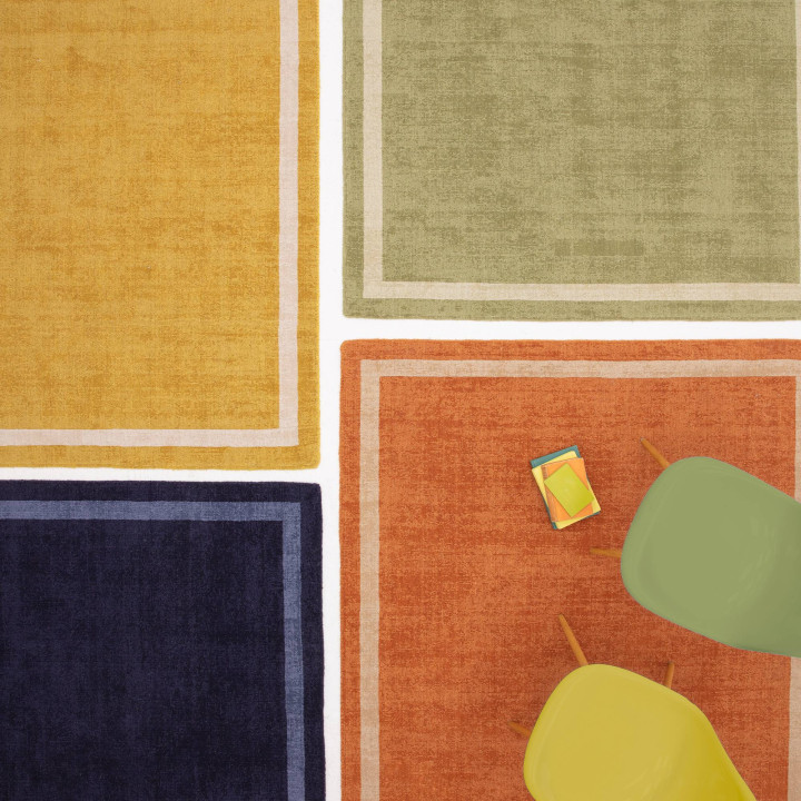 Rug ALBI geometric olive green ivory 160x230 cm