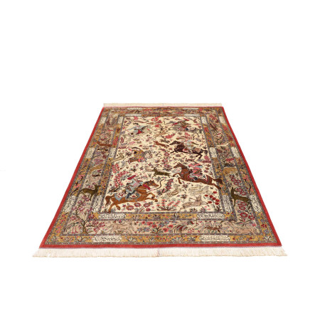 Hand Made Rug Ghom Silk Persia 132x203 Beige Br