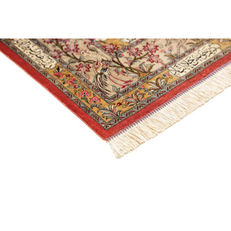 Hand Made Rug Ghom Silk Persia 132x203 Beige Br