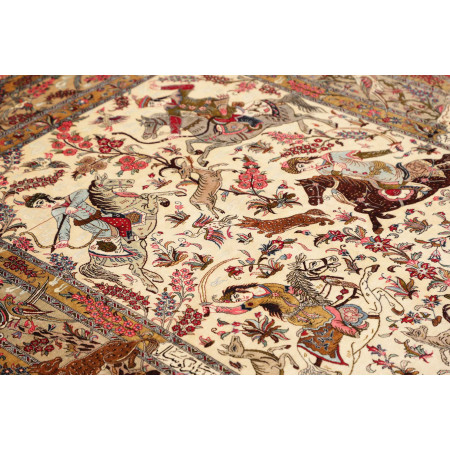 Hand Made Rug Ghom Silk Persia 132x203 Beige Br