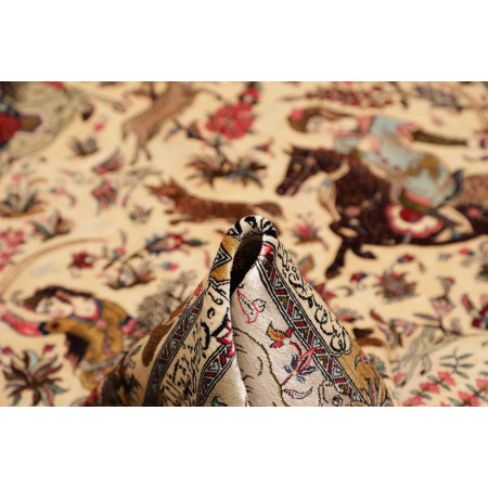 Hand Made Rug Ghom Silk Persia 132x203 Beige Br
