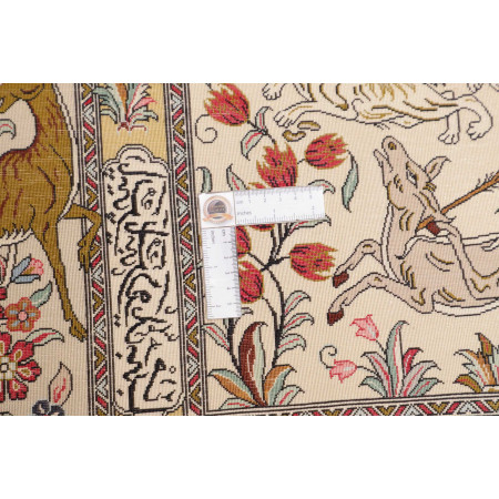 Hand Made Rug Ghom Silk Persia 132x203 Beige Br