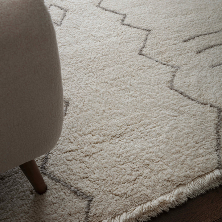 Tappeto Azera Berber geometrico crema e grigio 2