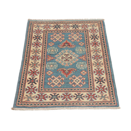 Hand Made Rug Kazak Afghanistan 62x85 Blue Beig