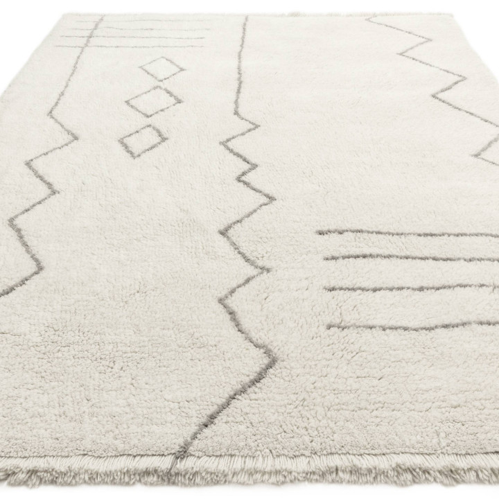 Tappeto Azera Berber geometrico crema e grigio 2