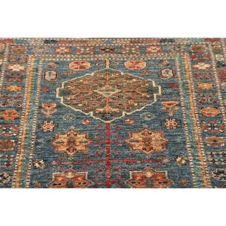 Hand Made Rug Kazak Fine Pakistan 79x301 Petrol