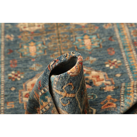 Hand Made Rug Kazak Fine Pakistan 79x301 Petrol