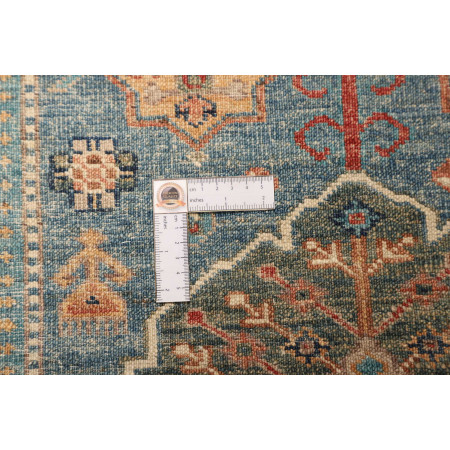 Hand Made Rug Kazak Fine Pakistan 79x301 Petrol