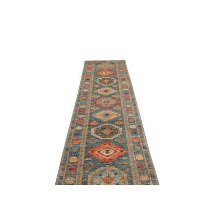 Hand Made Rug Kazak Fine Pakistan 77x312 Blue B