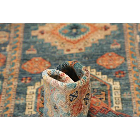 Hand Made Rug Kazak Fine Pakistan 77x312 Blue B