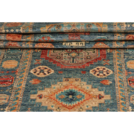 Hand Made Rug Kazak Fine Pakistan 77x312 Blue B