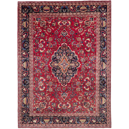 Hand Made Rug Mashad Persia 246x335 Red Dark Bl
