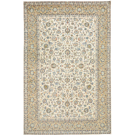 Hand Made Rug Kashan Persia 237x360 Ivory Blue