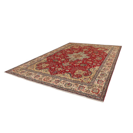 Hand Made Rug Tabriz Persia 290x385 Red Ivory