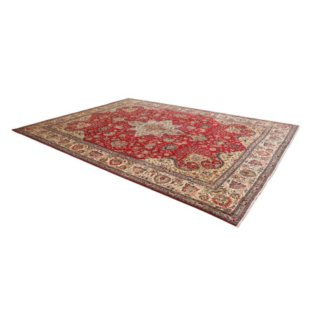 Hand Made Rug Tabriz Persia 290x385 Red Ivory