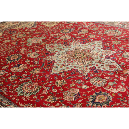 Hand Made Rug Tabriz Persia 290x385 Red Ivory