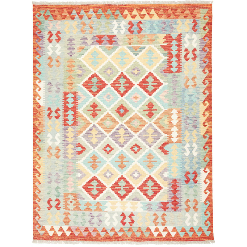 Kilim 155x203 Cm Kilim Afghanistan, Hand-carded Wool, Square