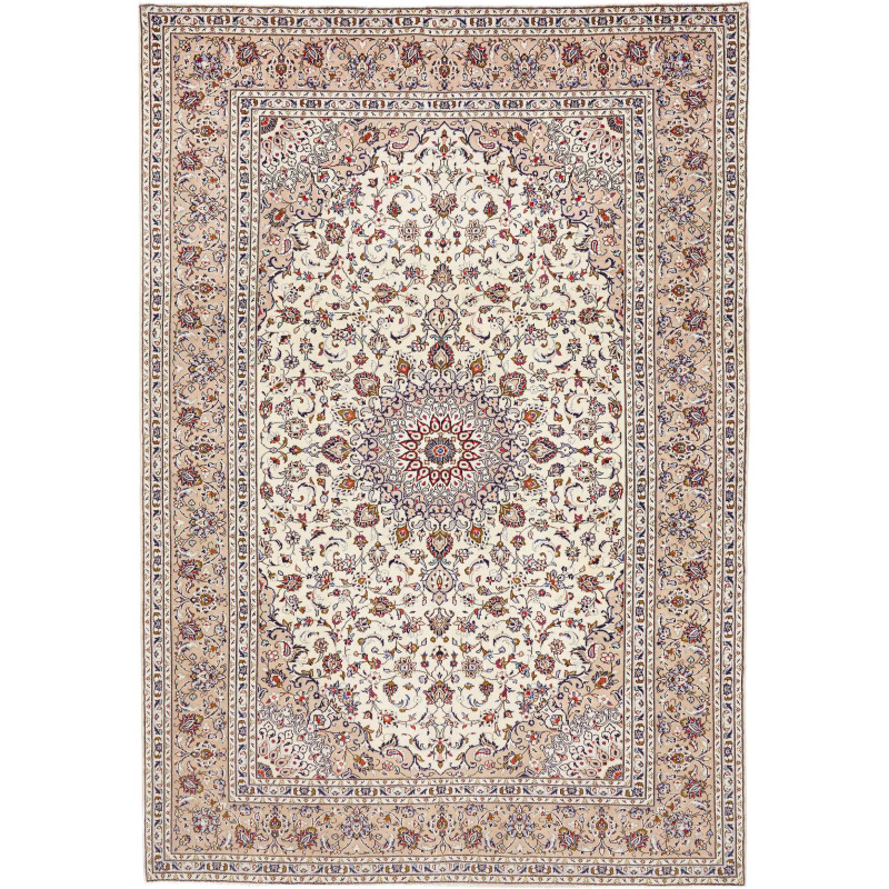 Hand Made Rug Kashan Persia 250x360 Ivory Beige