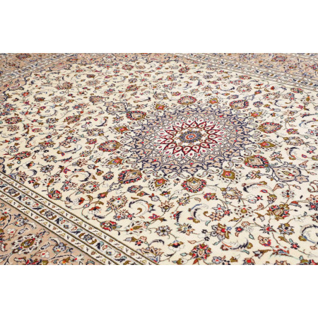 Hand Made Rug Kashan Persia 250x360 Ivory Beige