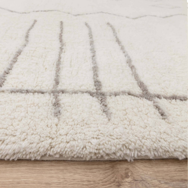 Tappeto Azera Berber geometrico crema e grigio 2