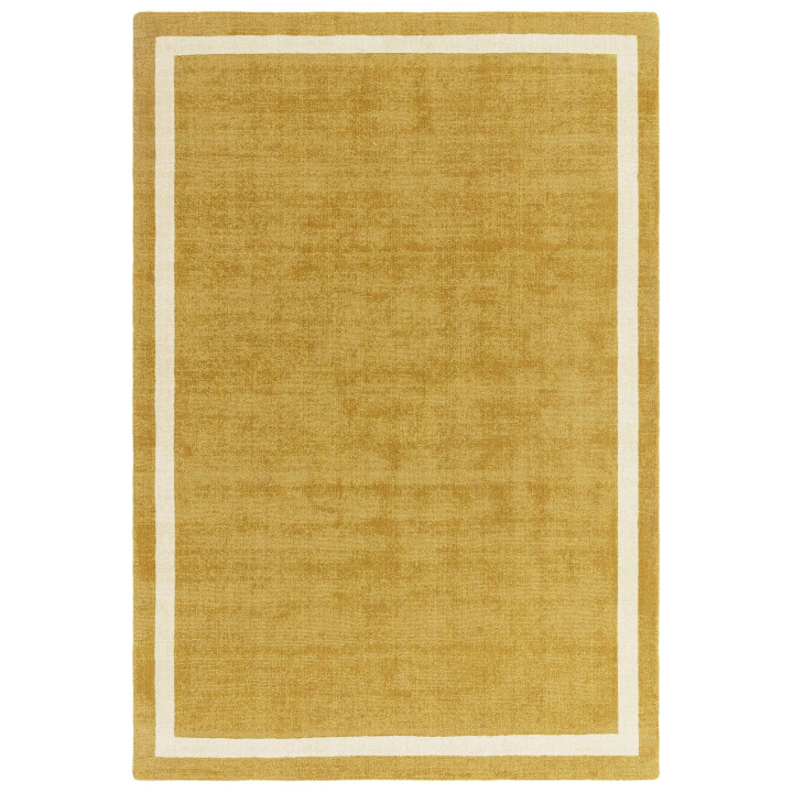 Rug ALBI geometric mustard yellow beige 160x230