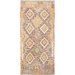 Kilim 100x215 Cm Kilim, Afghanistan, Hand-carded Wool (warp: