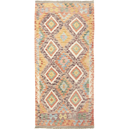 Kilim 100x215 Cm Kilim, Afghanistan, Hand-carded Wool (warp: