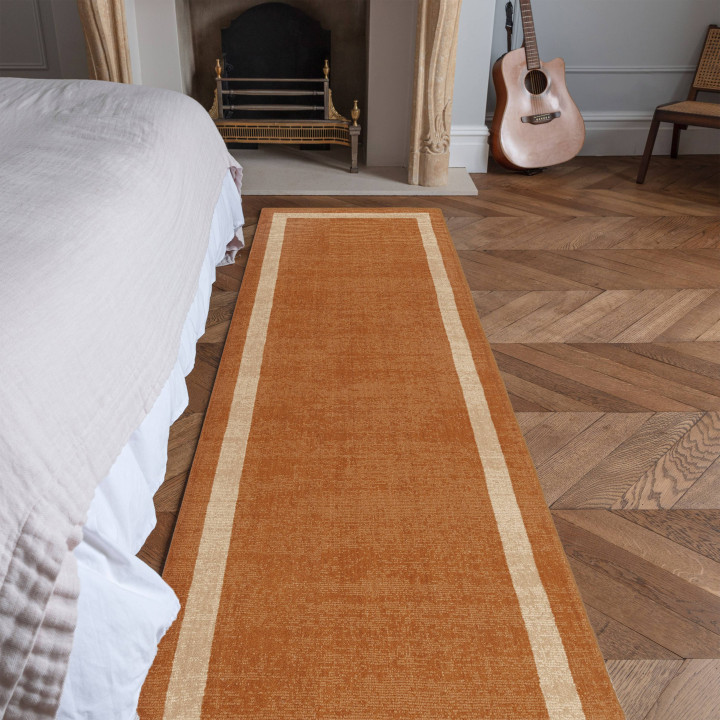 Tappeto ALBI geometrico arancione e beige 120x17