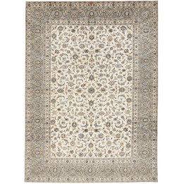 Hand Made Rug Kashan Persia 260x354 Ivory Gray