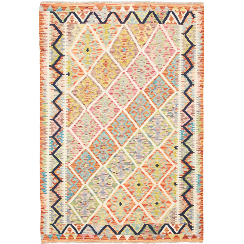 Kilim 128x184 Cm Afghan Kilim, Hand-carded Wool