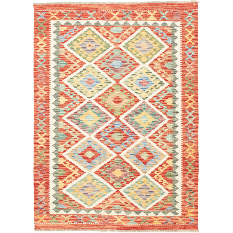 Kilim 128x176 Cm Kilim, Afghanistan, Hand-carded Wool (warp: