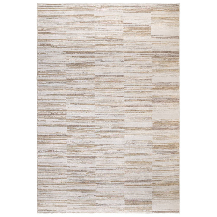 Tappeto Anders geometrico beige e bianco con sfu
