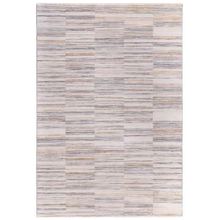 Tappeto Anders geometrico grigio beige e tocchi