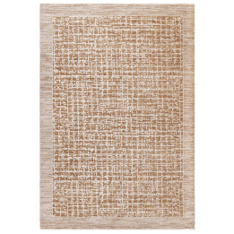 Rug Anders geometric copper brick beige and taup