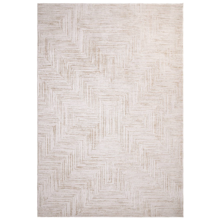 Tappeto Anders geometrico beige e bianco corda 1