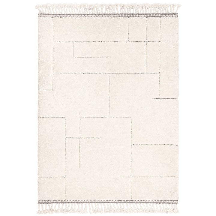 Tappeto Fes geometrico crema e bianco 200x290 cm