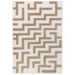 Rug Freja geometric beige and ivory white 80x150