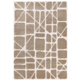 Tappeto Freja geometrico beige e bianco 80x150 c