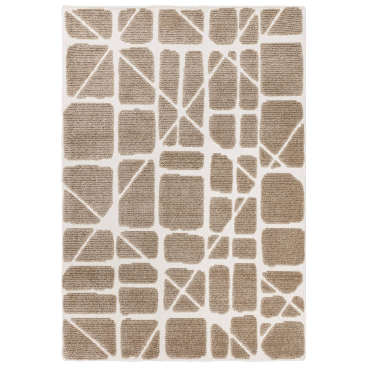 Tappeto Freja geometrico beige e bianco 80x150 c