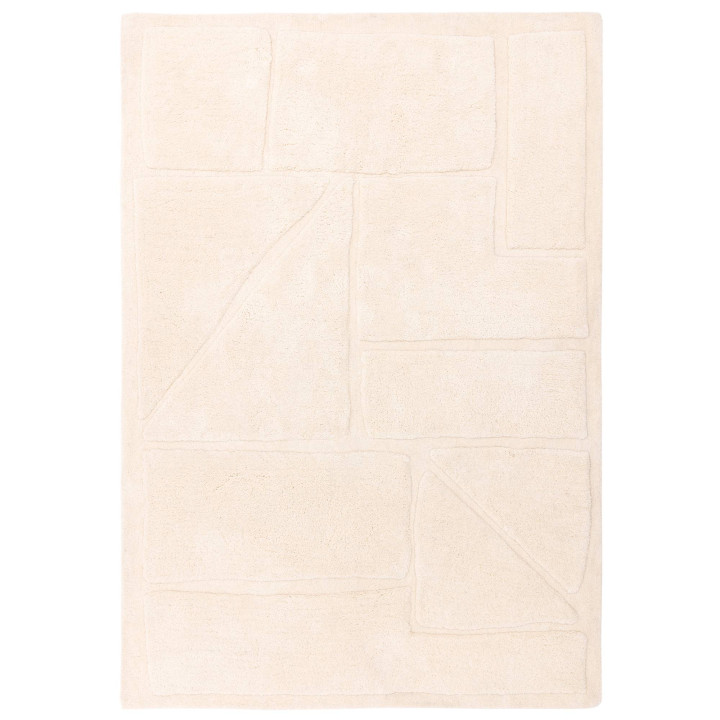 Tappeto Horizon geometrico beige chiaro e avorio