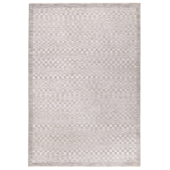 Rug Laurent geometric light grey and silver 160x