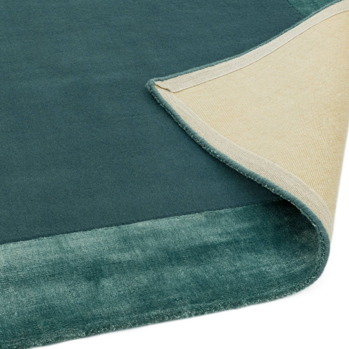 Tappeto Ascot geometrico blu scuro e verde acqua