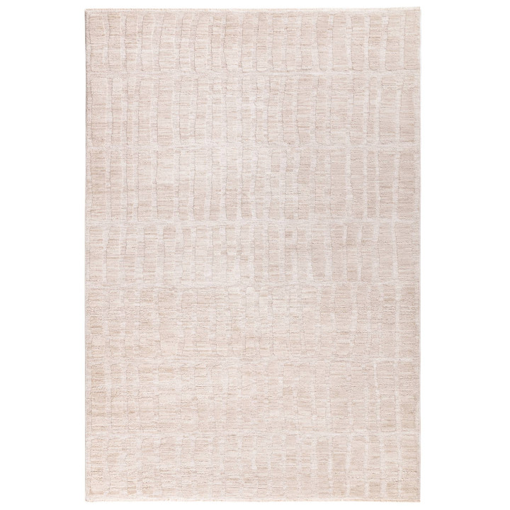 Rug Laurent geometric light beige and taupe 120x