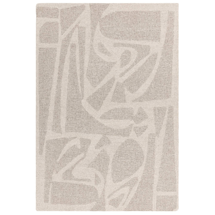 Tappeto Loxley astratto bianco e tortora 120x170